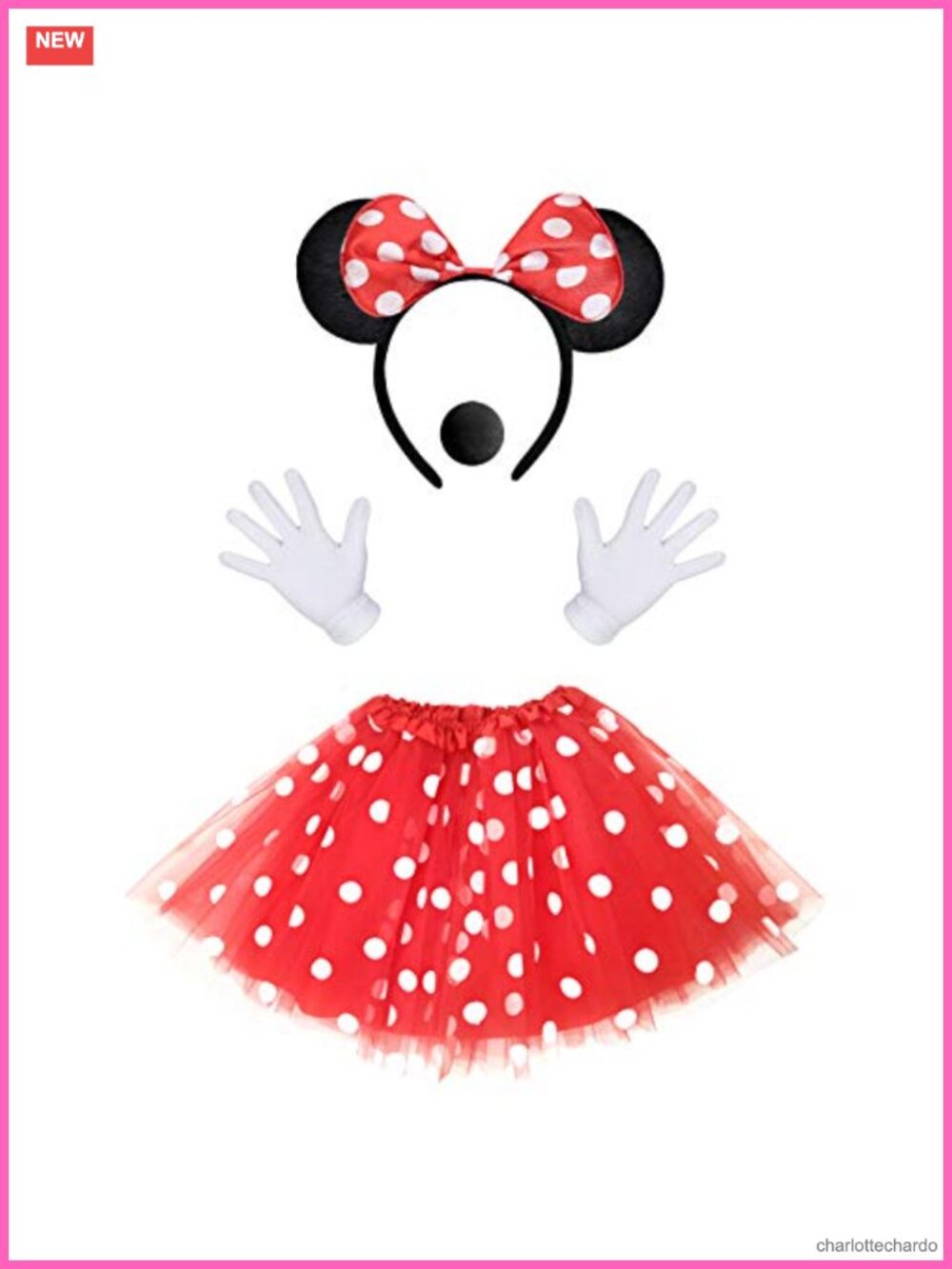 Mouse Costume Kit Tutu Skirt Ear Headband Gloves Nose Fancy Dress Cosplay